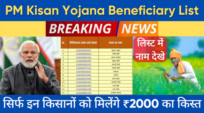 pm kisan yojana beneficiary list 2022